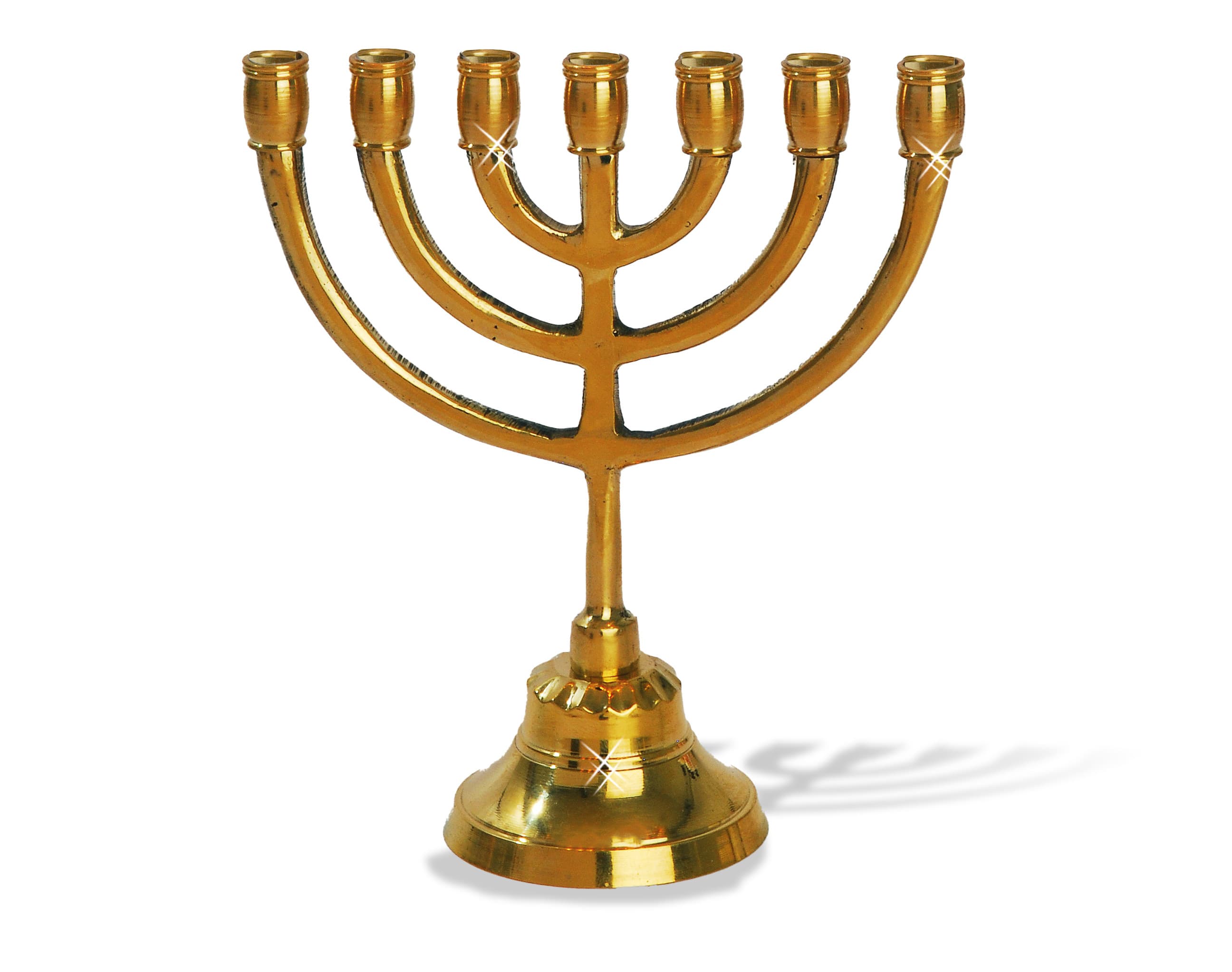 Koperen menora 13cm glanzend