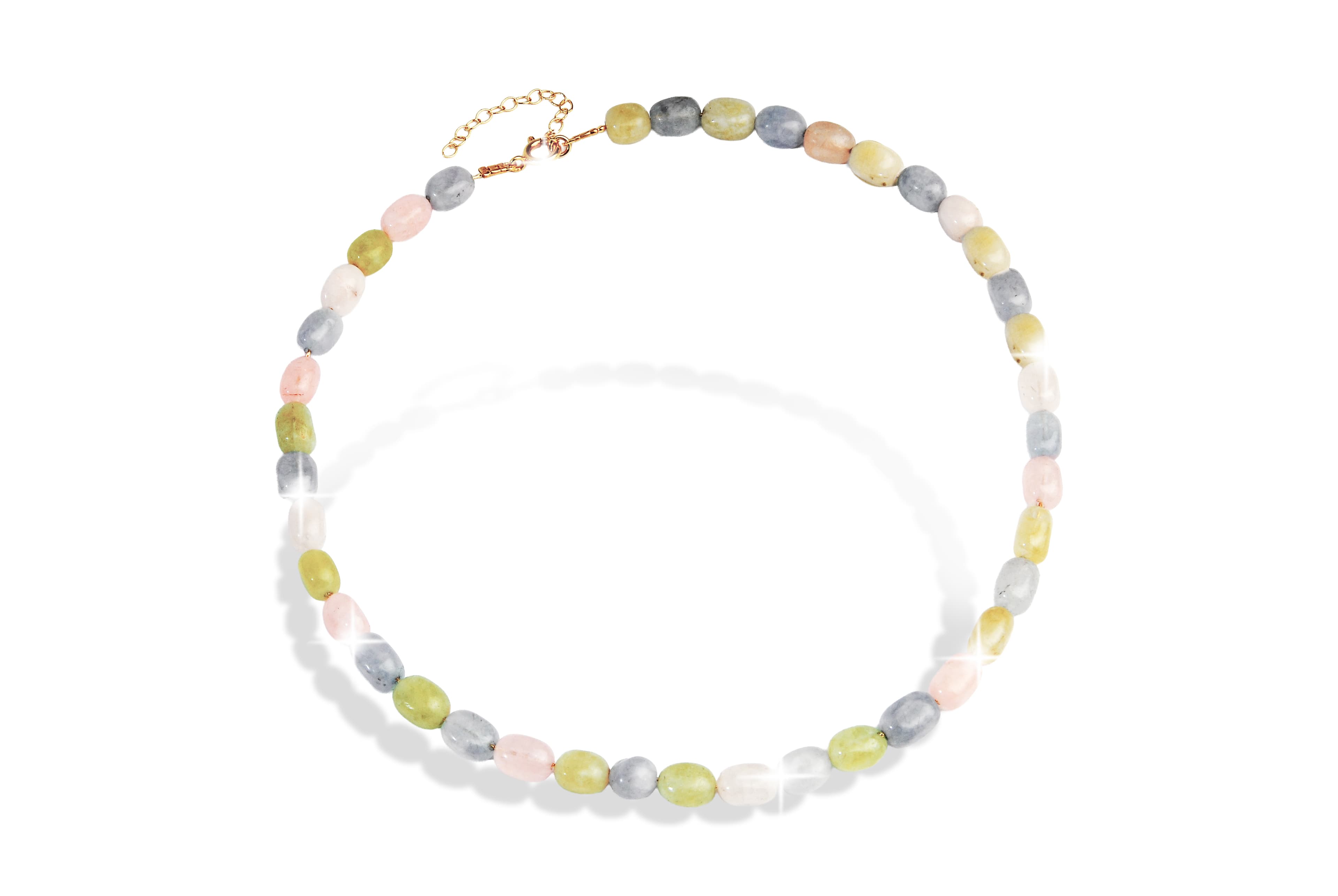 Ketting agaatstenen pasteltinten - product image