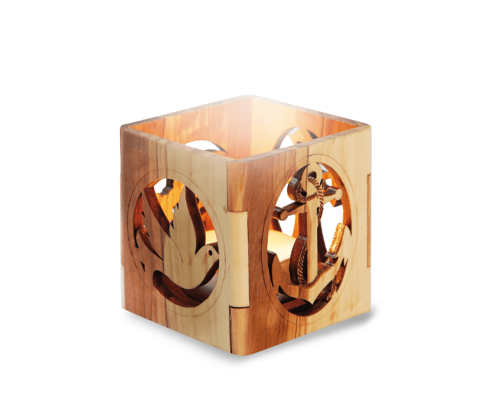 Olijfhouten Waxinelichtjeshouder - product image